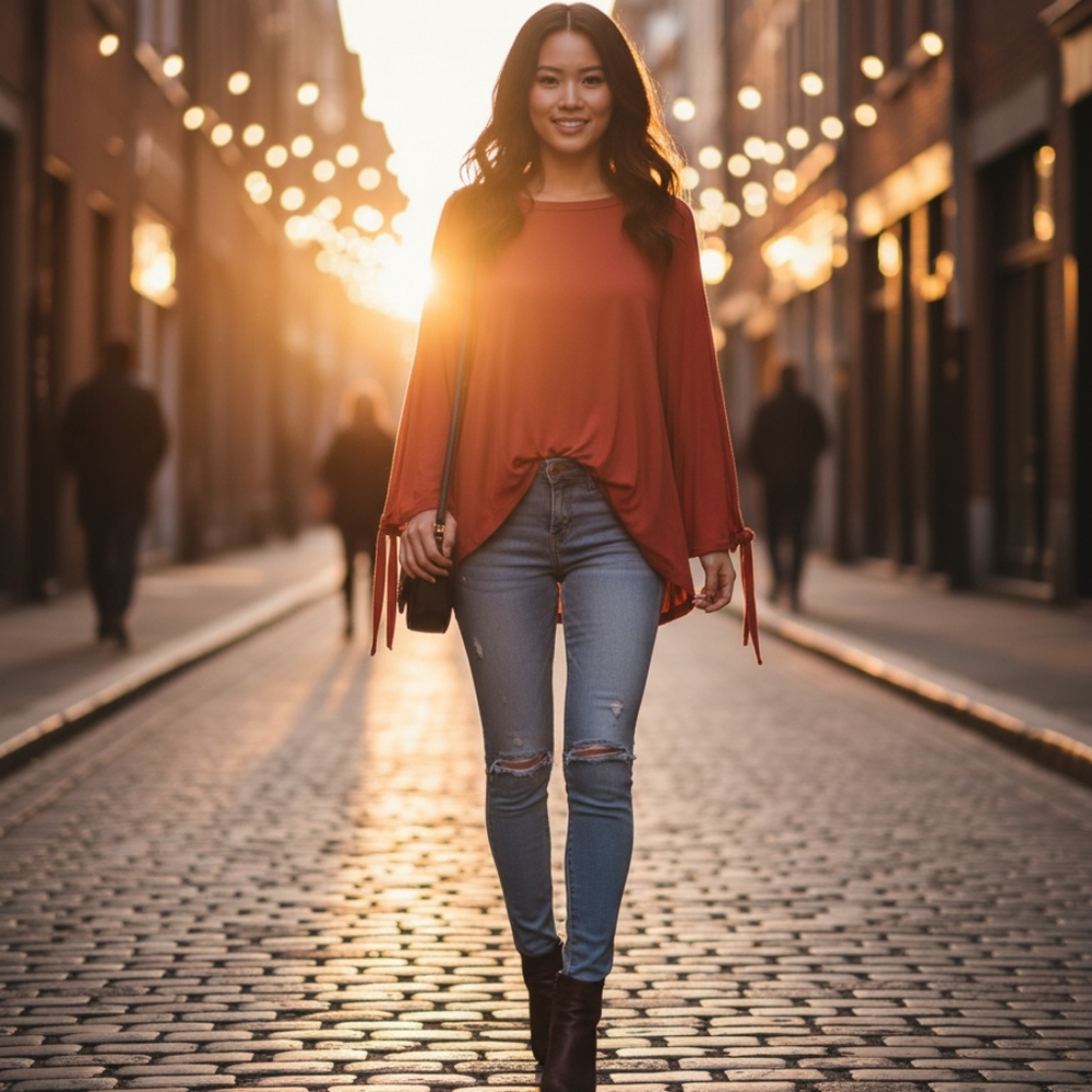 Simply Southern Reddish- Orange Top